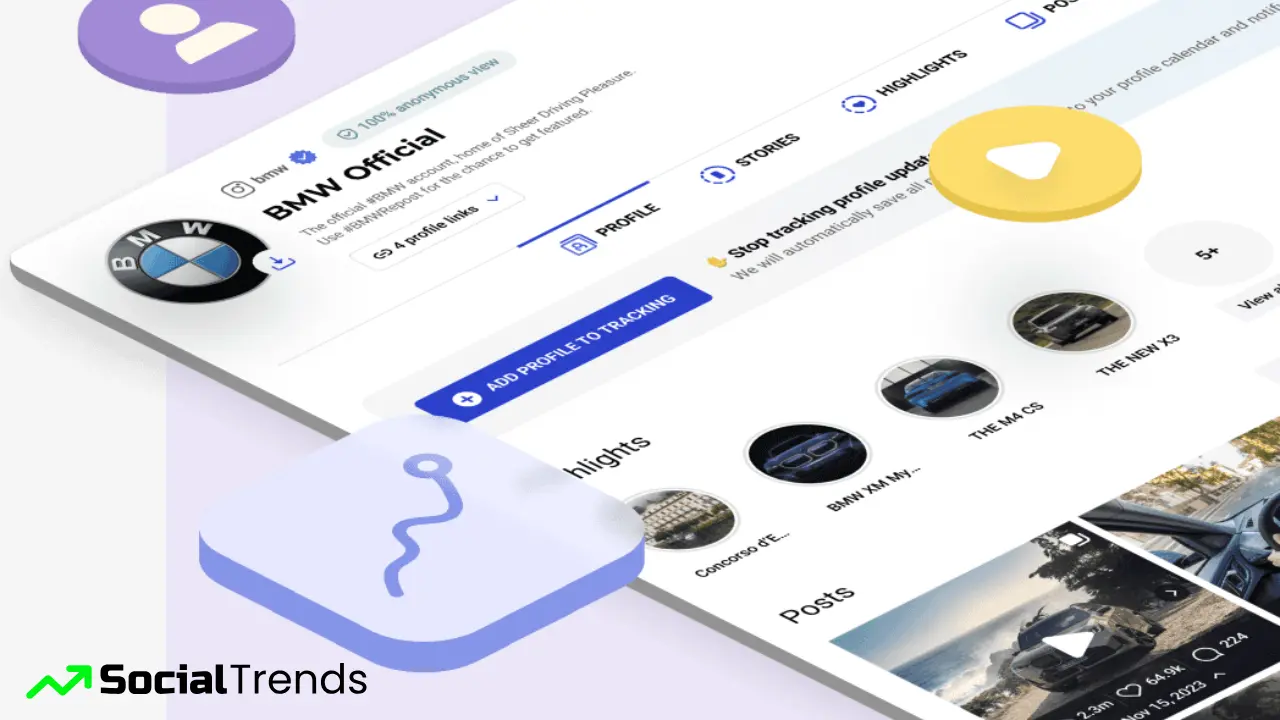 Instagram Highlight Viewer - How It Works 4 Visual summary showing the key benefits of using an anonymous Instagram profile viewer, such as privacy and no login required