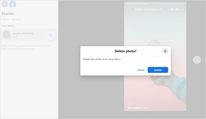How to Delete a Facebook Post in 2025 10 User tapping the three dots and selecting Delete to remove a Facebook Story in the 2025 app interface